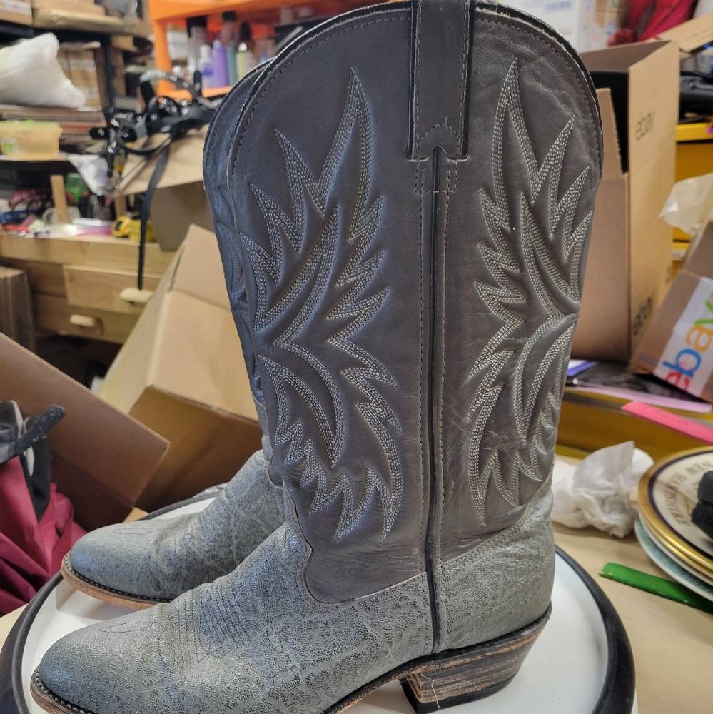 Mens Double H cowboy western boots size 9.5 gray